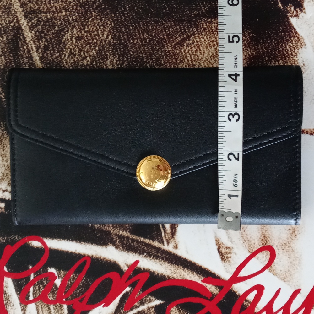 💛HTF Ralph Lauren💛 - Black/Gold Continental Wallet - Picture 13 of 14